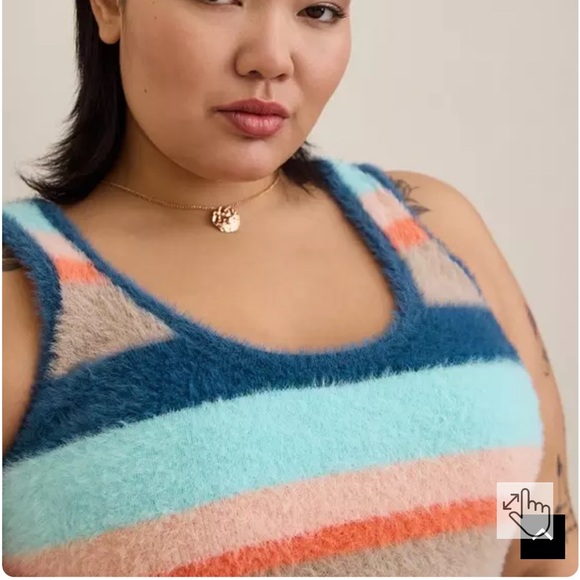 Torrid stripe multi Eyelash Pullover Cami Sweater size 6X - Picture 4 of 8